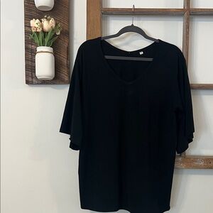 Elegant Black V-Neck Women's Top